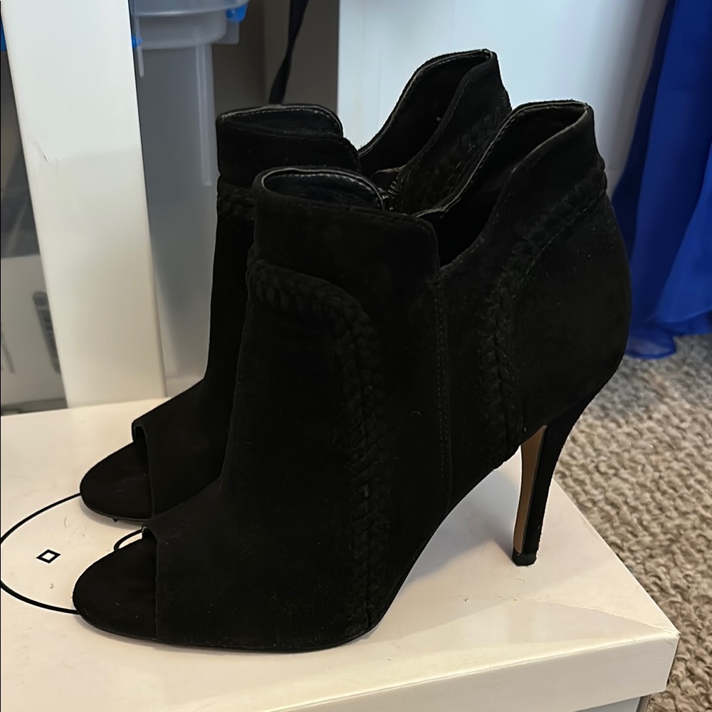 Elegant Black Peep-Toe Heels